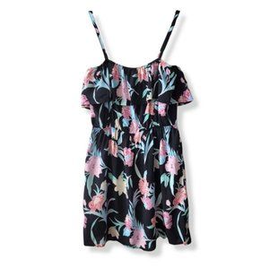 Nwt Others Follow Go Barefoot Ruffle Flounce Peep Back Tropical Floral Dress  L